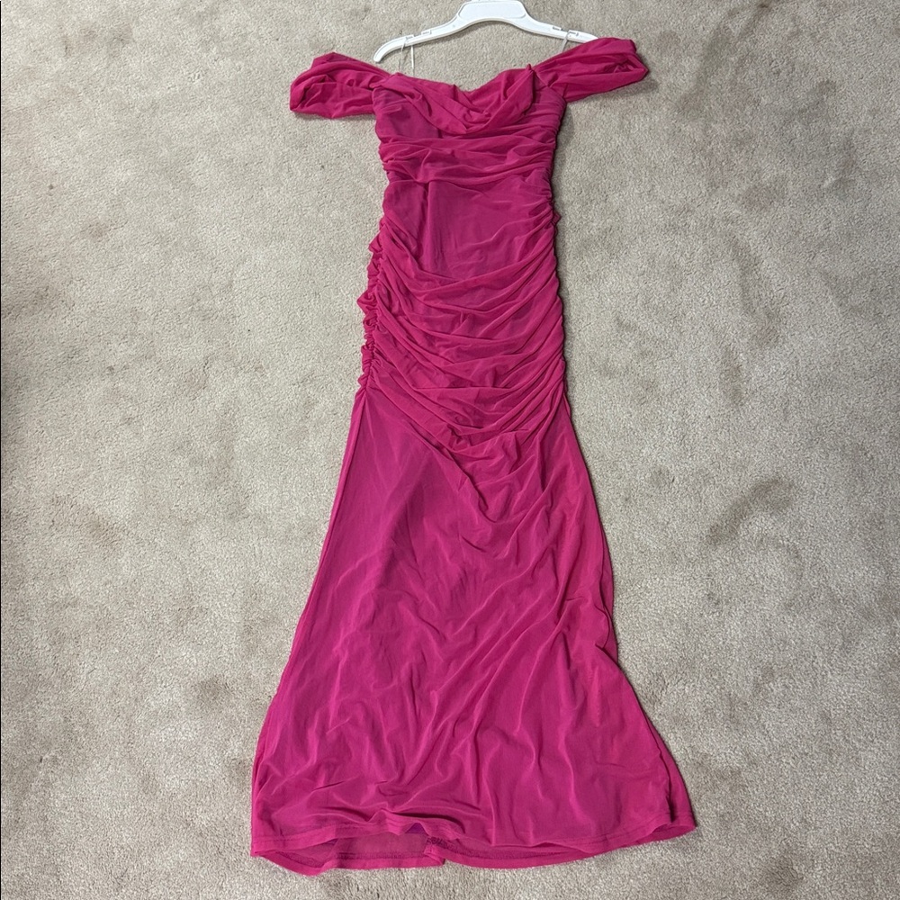 Hello Molly Strapless Fuchsia Dress